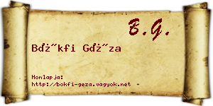 Bökfi Géza névjegykártya